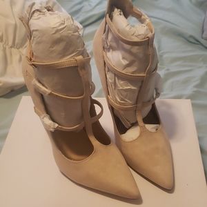 Beige suede shoes